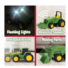 Load image into Gallery viewer, John Deere Lights & Sounds Mini Tractors - 3 Pk