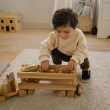Load image into Gallery viewer, Q Toys Wooden Car Transport Truck
