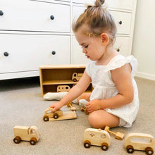 Load image into Gallery viewer, Q Toys Wooden Vehicle Play Set
