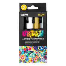 Load image into Gallery viewer, Kent Urban Icon Acrylic Paint Markers 6mm Set of 4