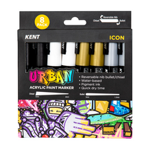 Load image into Gallery viewer, Kent Urban Icon Acrylic Paint Markers 6mm Set of 8