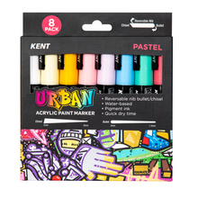 Load image into Gallery viewer, Kent Urban Pastel Acrylic Paint Markers 6mm Set of 8