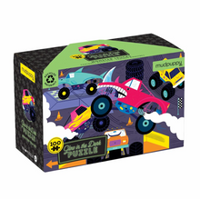 Load image into Gallery viewer, Mudpuppy Monster Trucks Glow In The Dark Puzzle 100 Piece