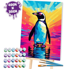 Load image into Gallery viewer, Splat Planet Paint by Numbers Pop Art Penguin