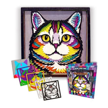 Load image into Gallery viewer, Splat Planet 5 Layer Wood Art Painting Cat