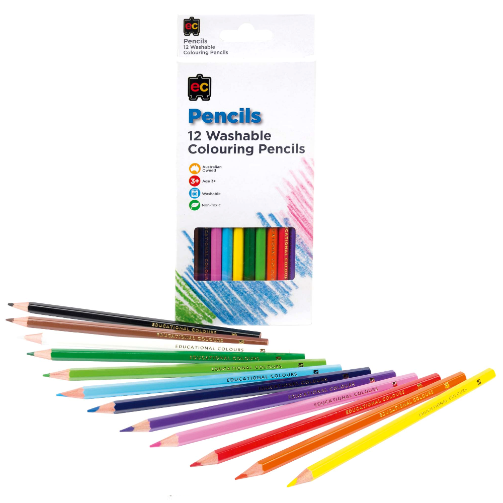 Educational Colours Hexagonal Coloured Pencils Pack of 12
