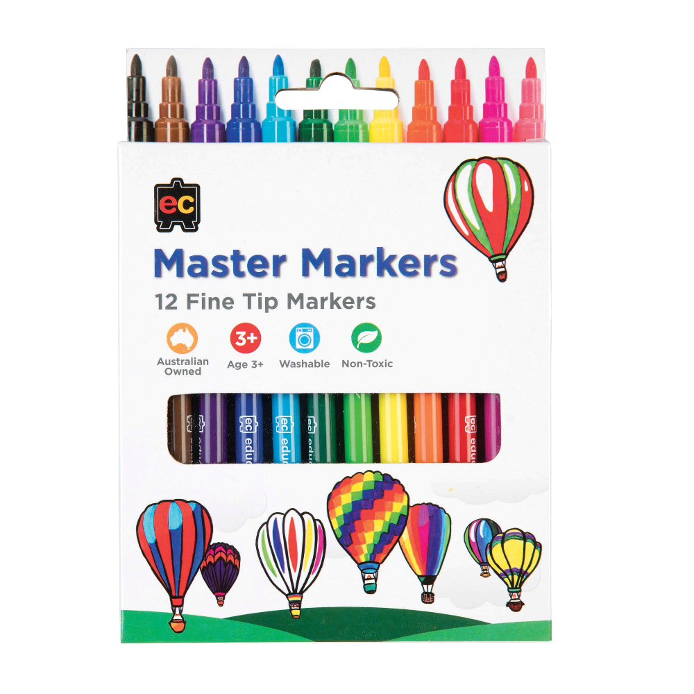 Educational Colours Master Markers Pkt 12