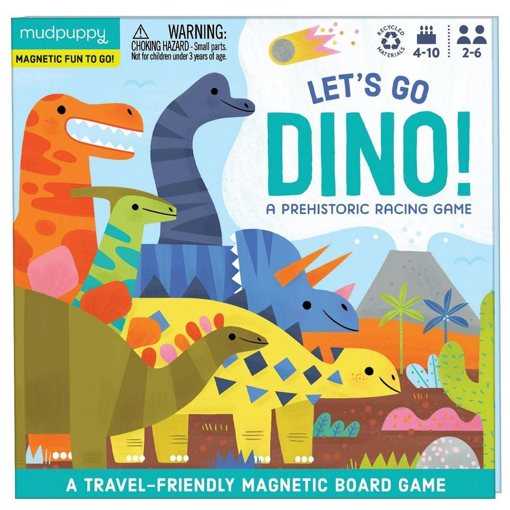 Mudpuppy Let's Go Dinos! Magnetic Board Game