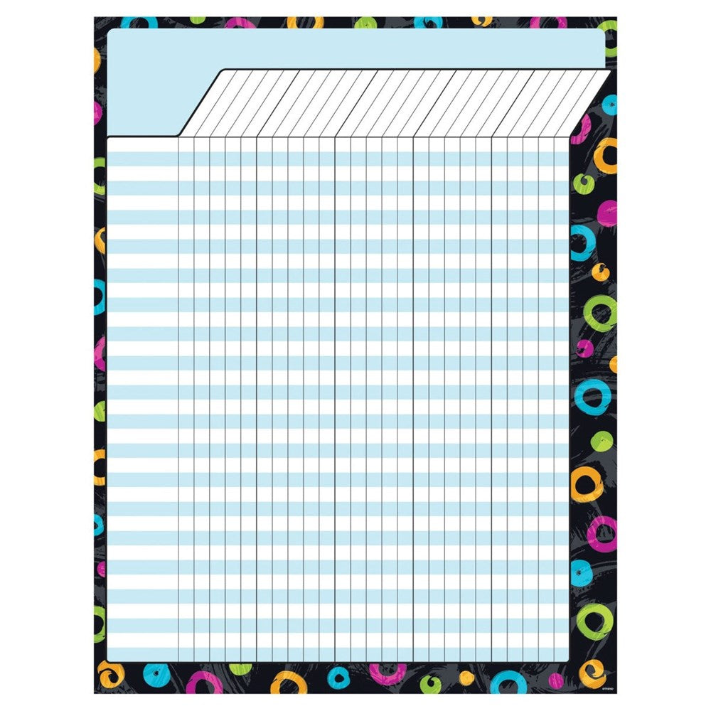 Swirl Dots on Black Incentive Chart