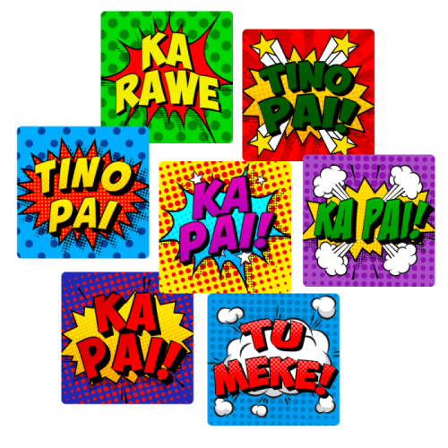 NZ Superheroes Reward Stickers (Maori)