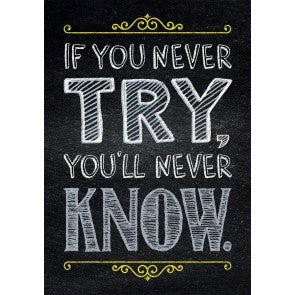 If You Never Try Chalkboard Poster