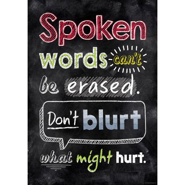 Spoken Words Chalkboard Poster - D