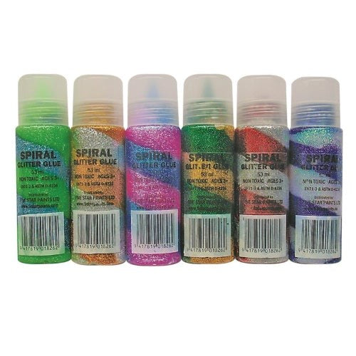 Spiral Glitter Glue Set Of 6