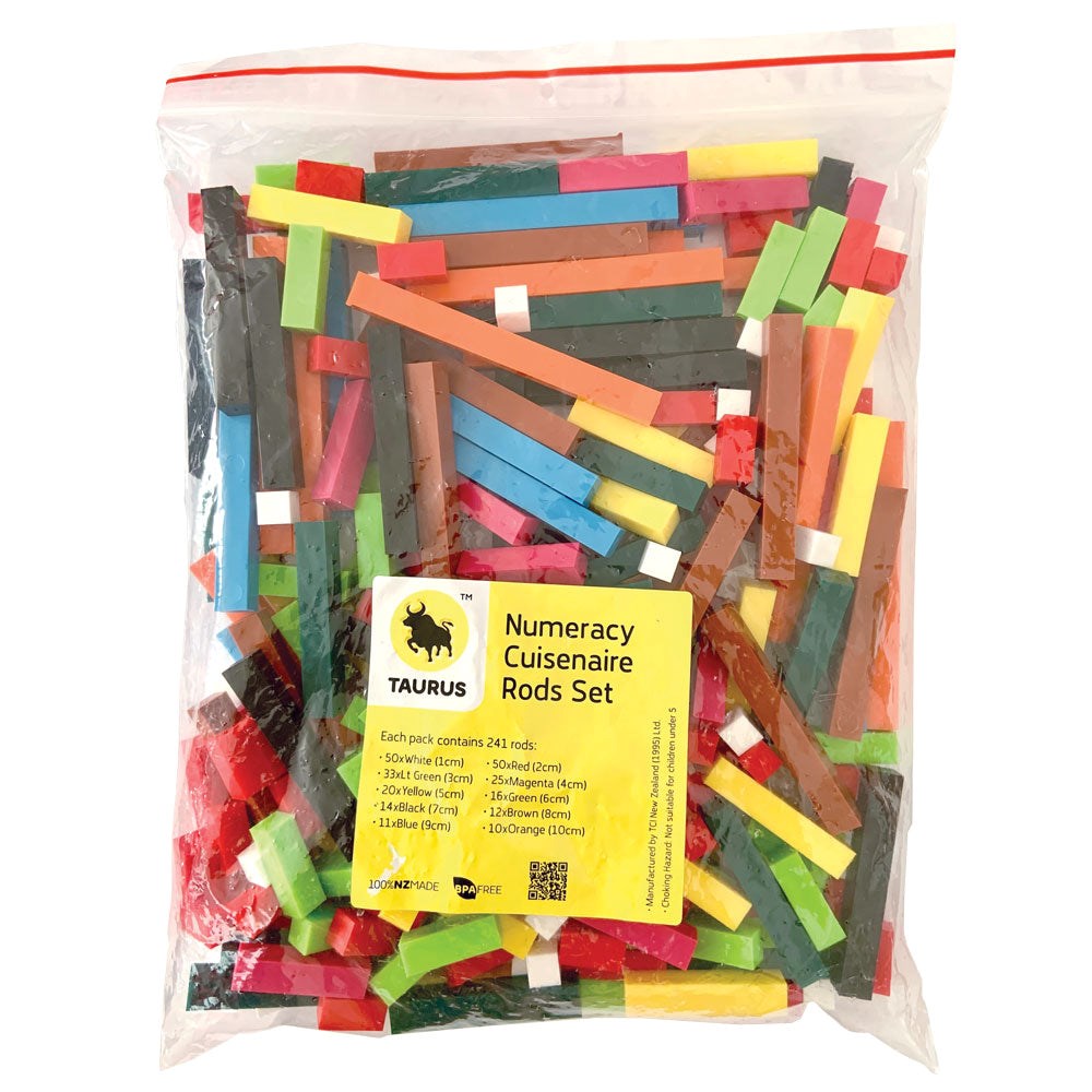 Taurus Cuisenaire Rods - 241 Pcs - Plastic