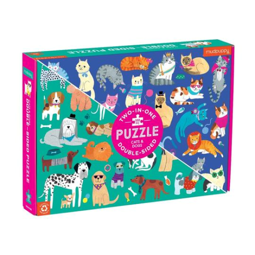 Mudpuppy Double Sided 100 Piece Puzzle Cats & Dogs
