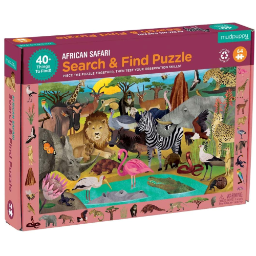 Mudpuppy Search & Find Puzzle - African Safari 64 Piece