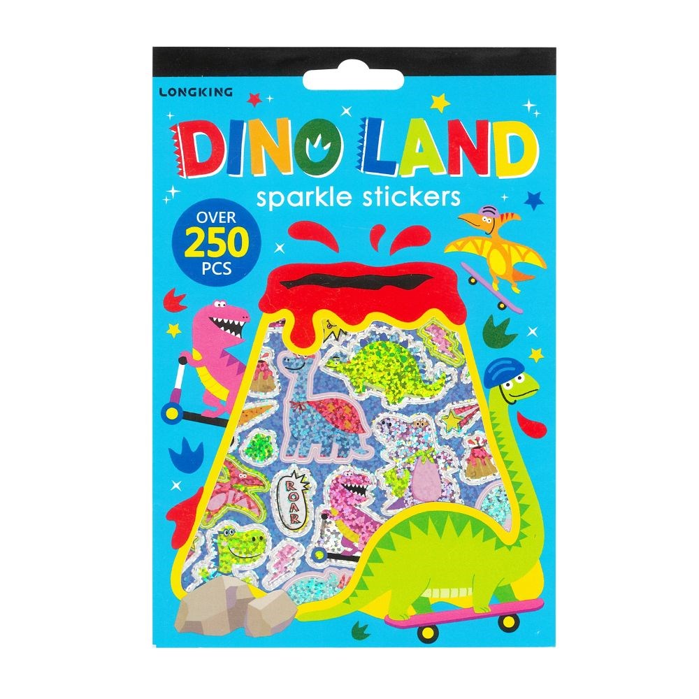 Sticker Pad Sparkly Dino Land 250+ pc