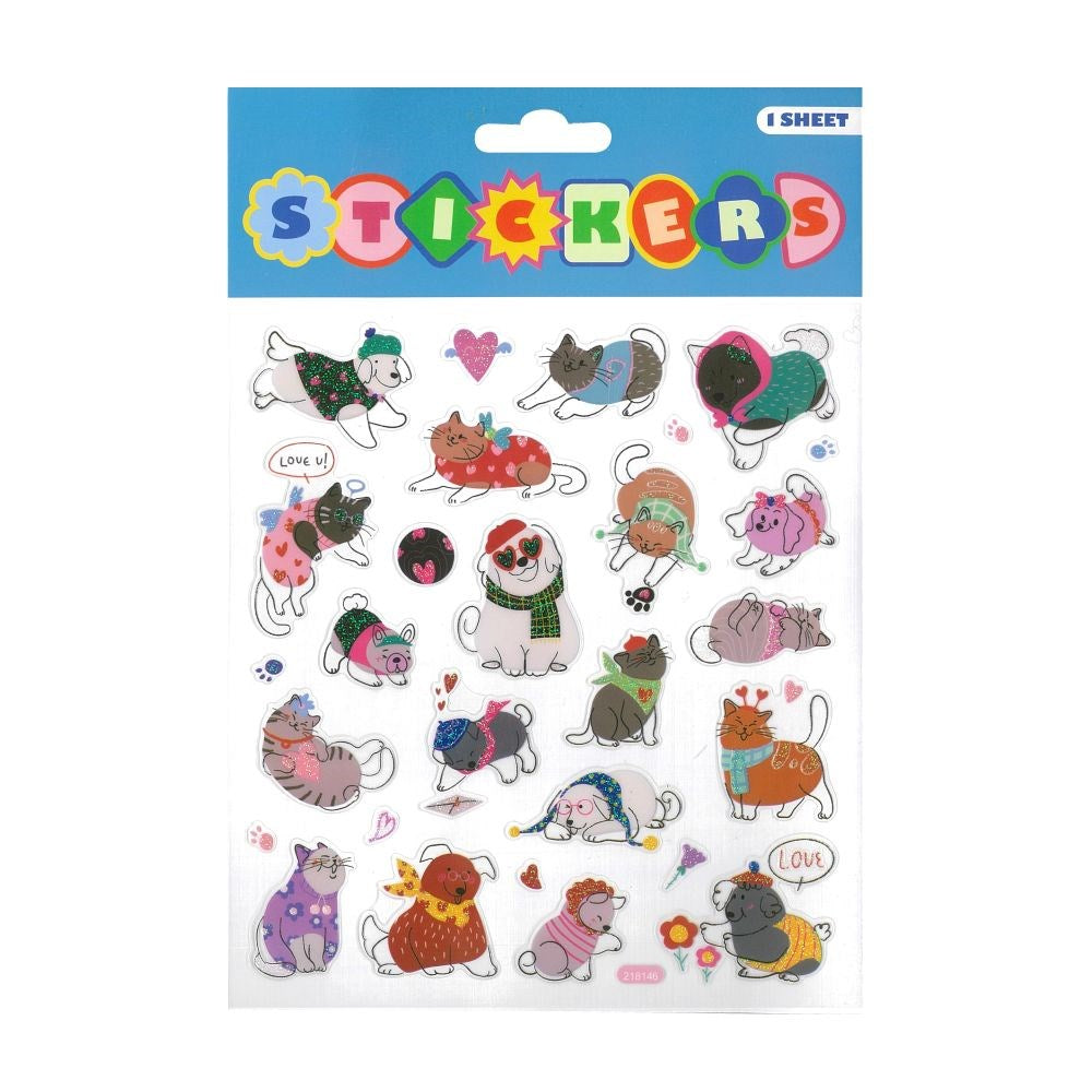 Stickers Glitter Cats and Dogs