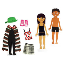 Load image into Gallery viewer, Kakahuria Dress Up Doll - Clothing in Te Reo

