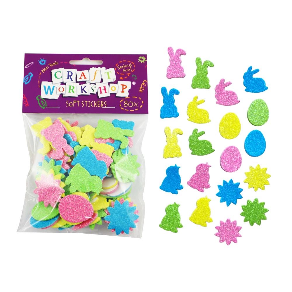 Craft Soft Stickers Glitter Bunnies 80 pc
