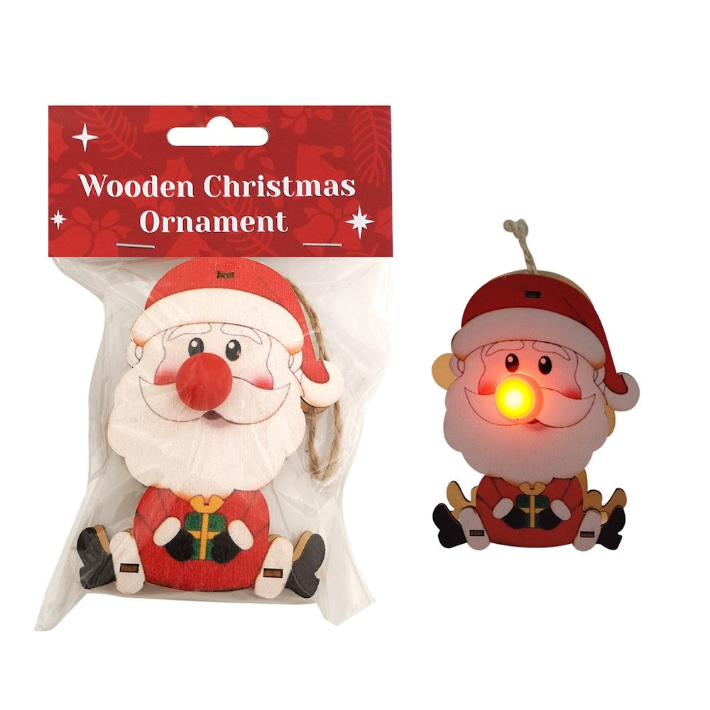 Xmas Light-Up Santa Nose Ornament