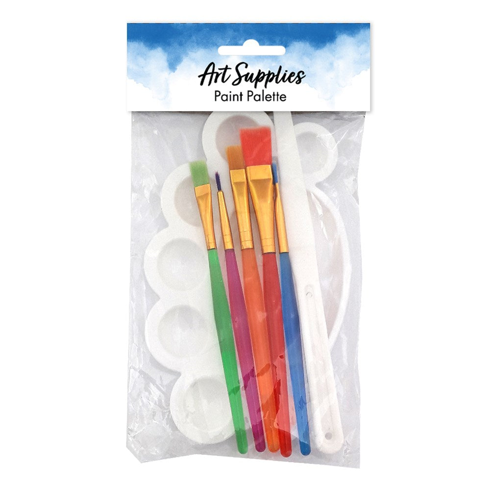 Paint Brush Knife & Palette Set 7pc