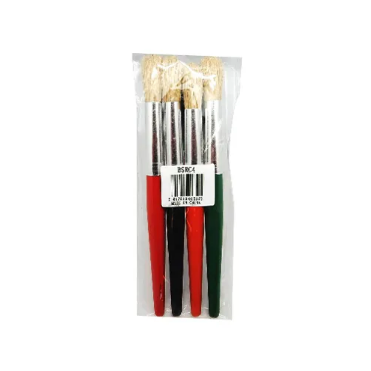 Coloured Round Stubby Brushes Set of 4