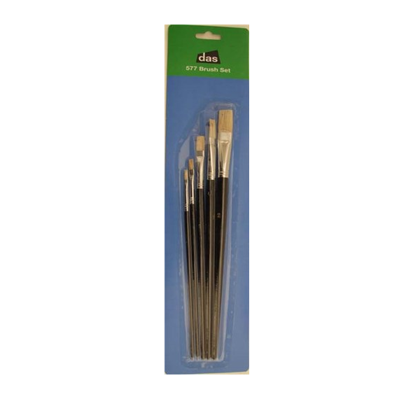 Brush - Medium Handle - Flat Series 577 Set of 5