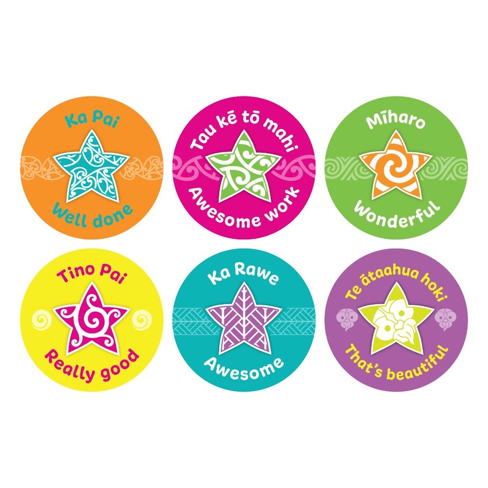 Maori Pattern Stars Reward Stickers