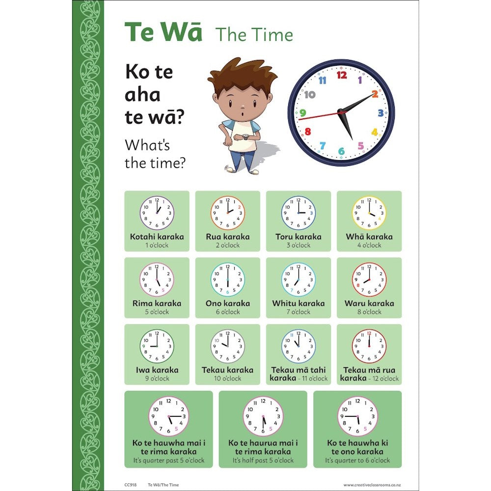 Te Wa The Time Bilingual Chart