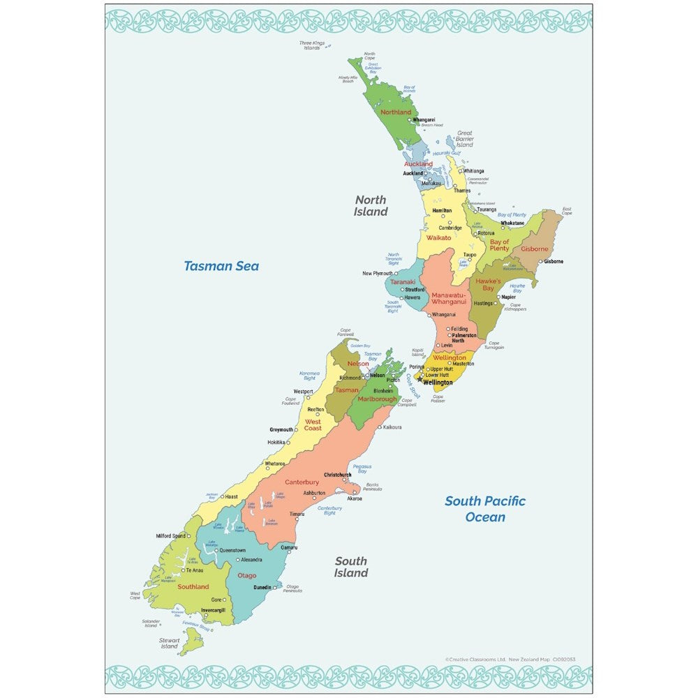 New Zealand Map A3 Size