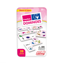Load image into Gallery viewer, Junior Learning Fraction Dominoes 28 Pieces
