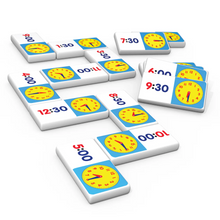Load image into Gallery viewer, Junior Learning Time Dominoes 28 Pieces
