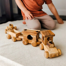 Load image into Gallery viewer, Q Toys Natural Wood Cargo Train
