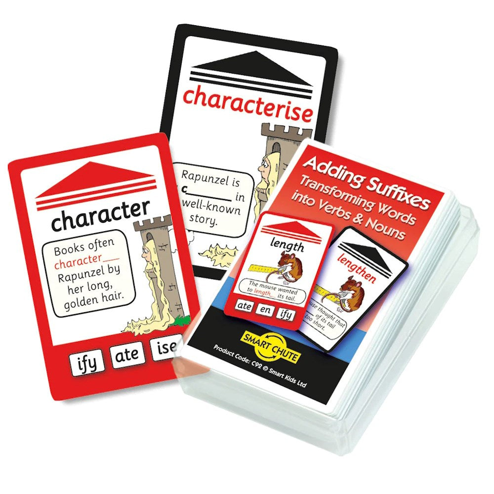 Smart Chute Cards Adding Suffixes Transforming  Words into Verbs and Nouns