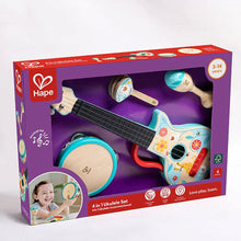 Load image into Gallery viewer, Hape 4 in 1 Ukulele Percussion Set
