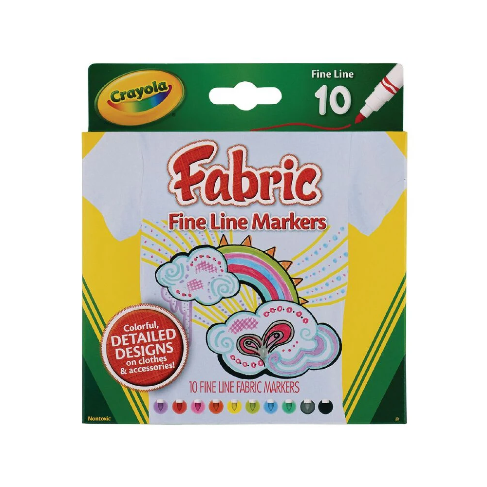 Crayola Fabric Fine Line Markers Pack of 10