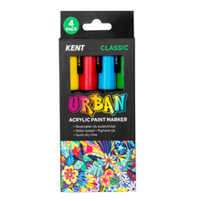 Load image into Gallery viewer, Kent Urban Classic Acrylic Paint Markers 6mm Set of 4
