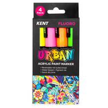 Load image into Gallery viewer, Kent Urban Fluro Acrylic Paint Markers 6mm Set of 4
