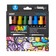Load image into Gallery viewer, Kent Urban Neutral Acrylic Paint Markers 6mm Set of 8
