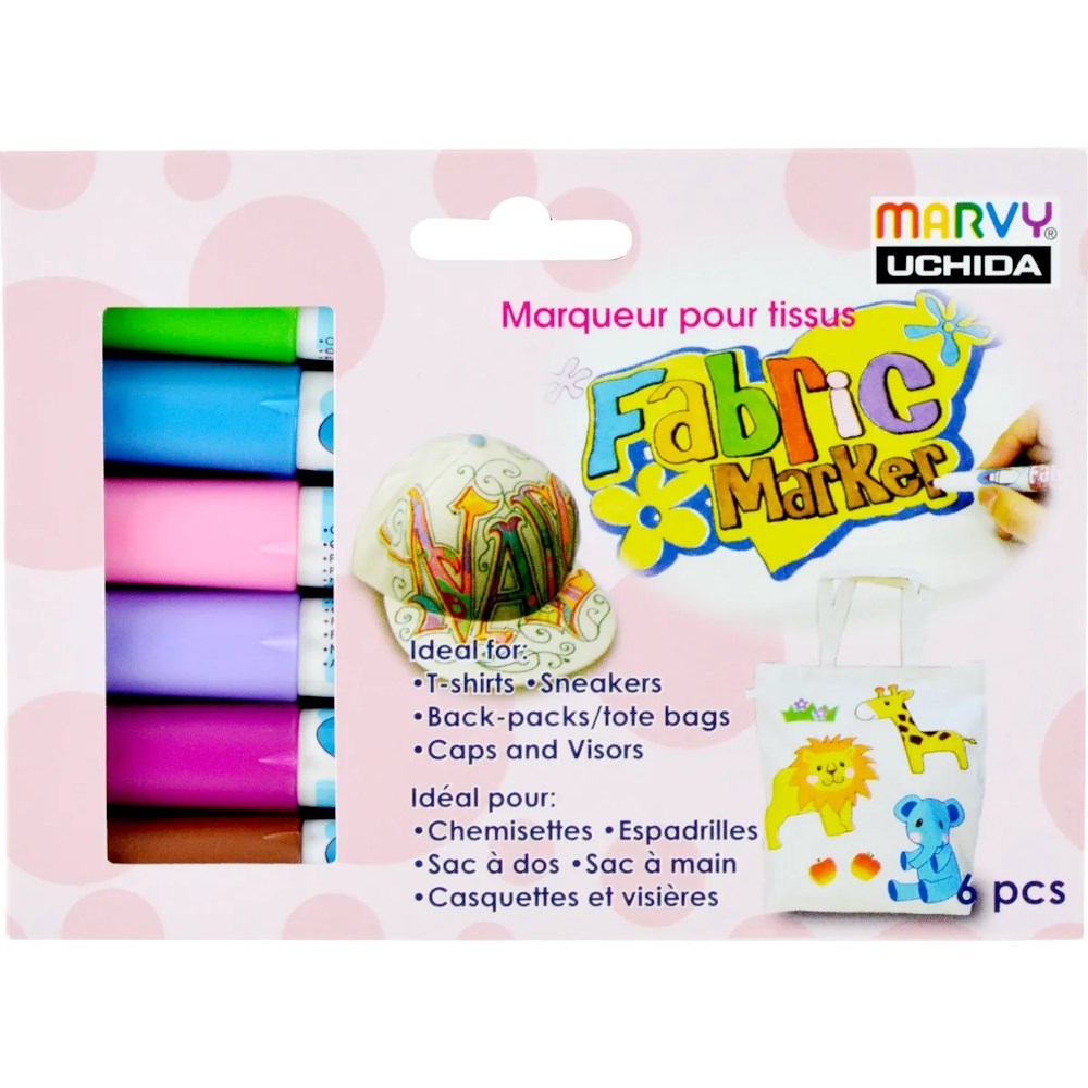 Marvy Fabric Marker Conic Set of 6 Floral Colours