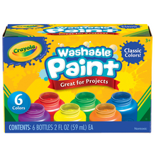 Load image into Gallery viewer, Crayola Washable Kids Paint Pots Classic Colours Pack of 6
