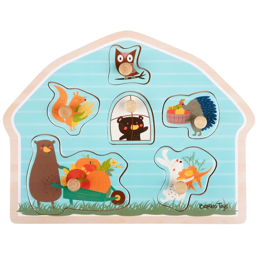 Barbo Little Woodies Wooden Peg Puzzle