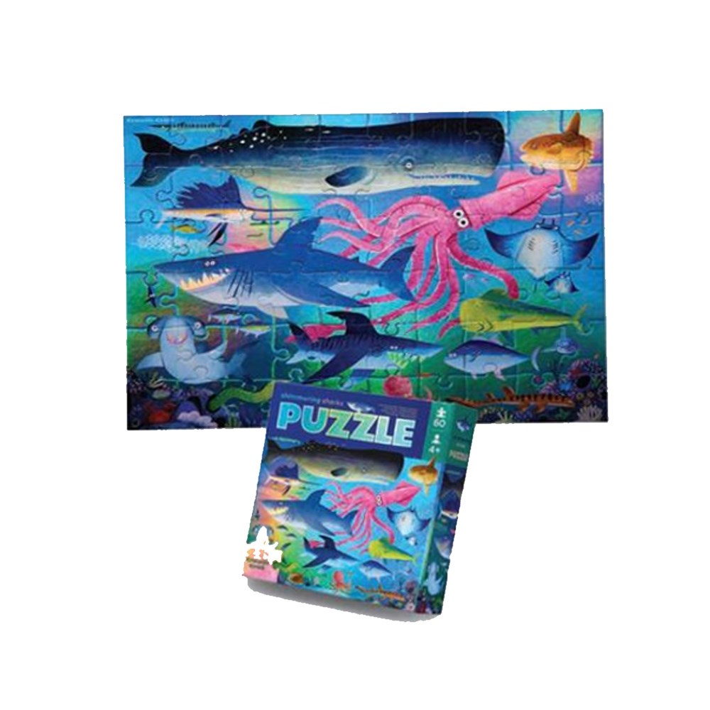 Croc Creek 60 pc Foil Puzzle Shimmering SharkS