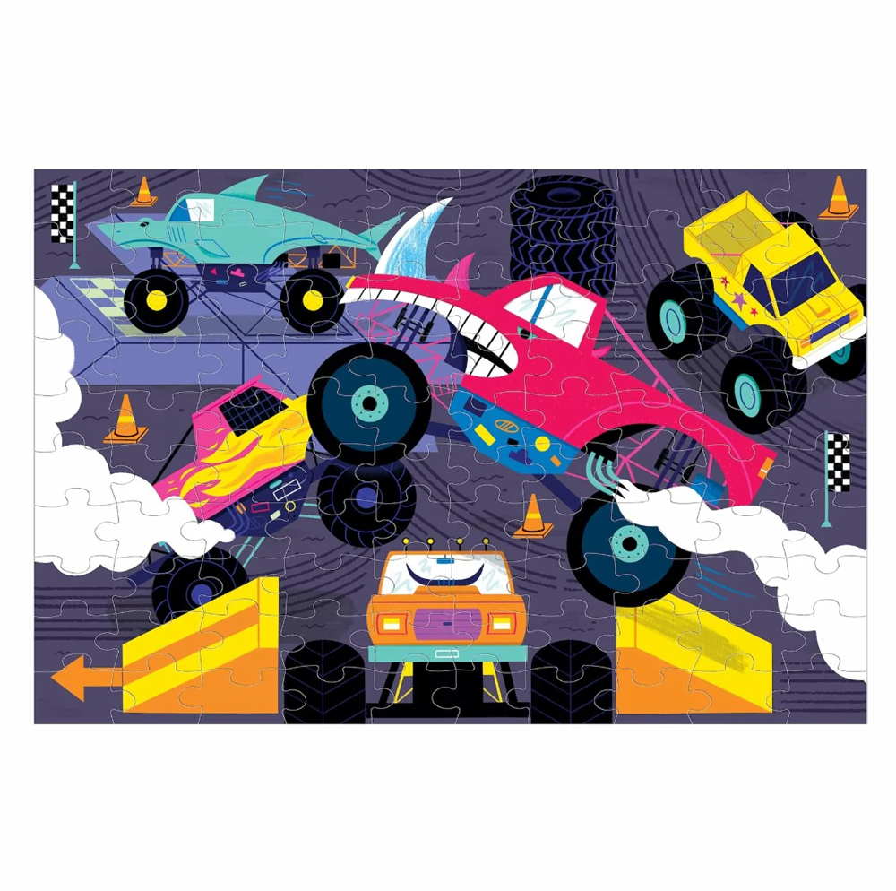 Mudpuppy Monster Trucks Glow In The Dark Puzzle 100 Piece