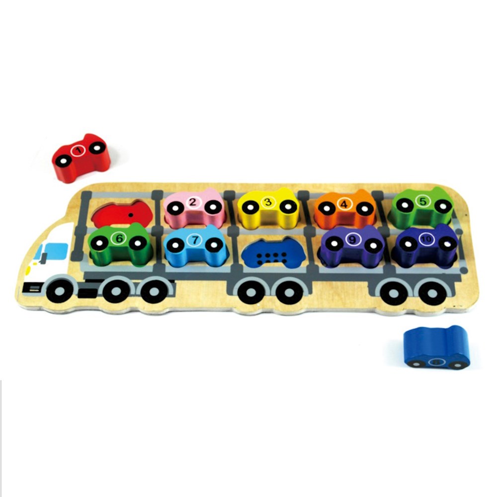 Kiddie Connect  Wooden 1-10 Car Puzzle