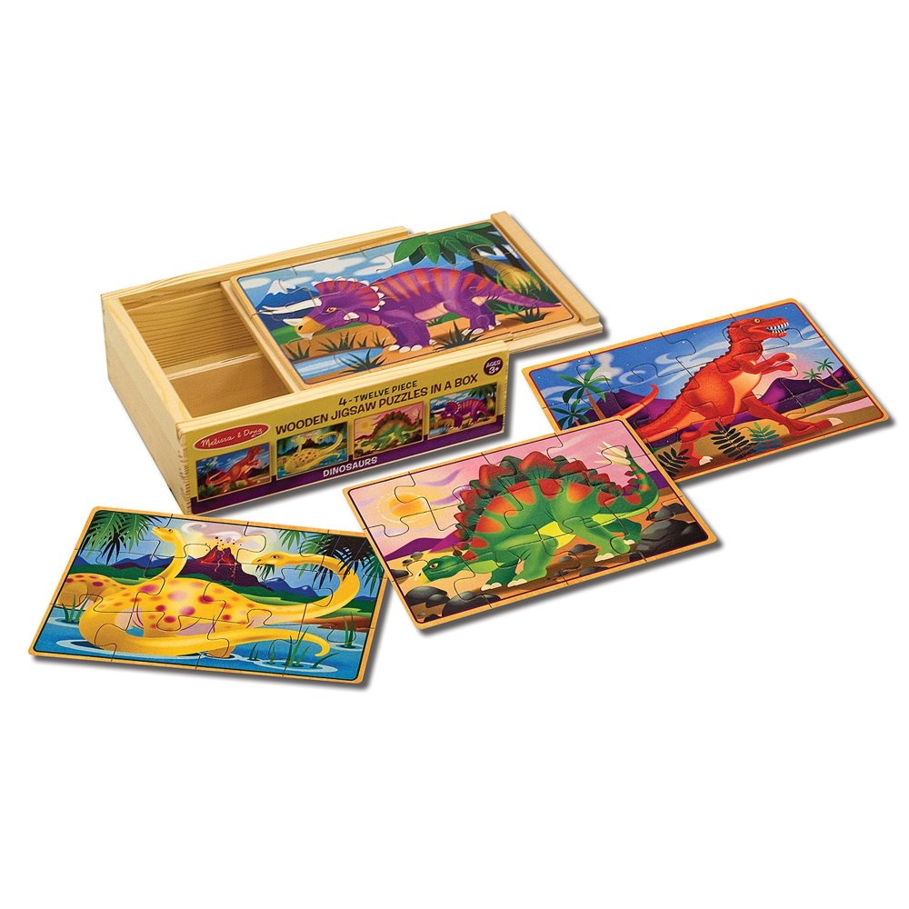 Melissa & Doug Wooden Puzzle In A Box Dinosaurs