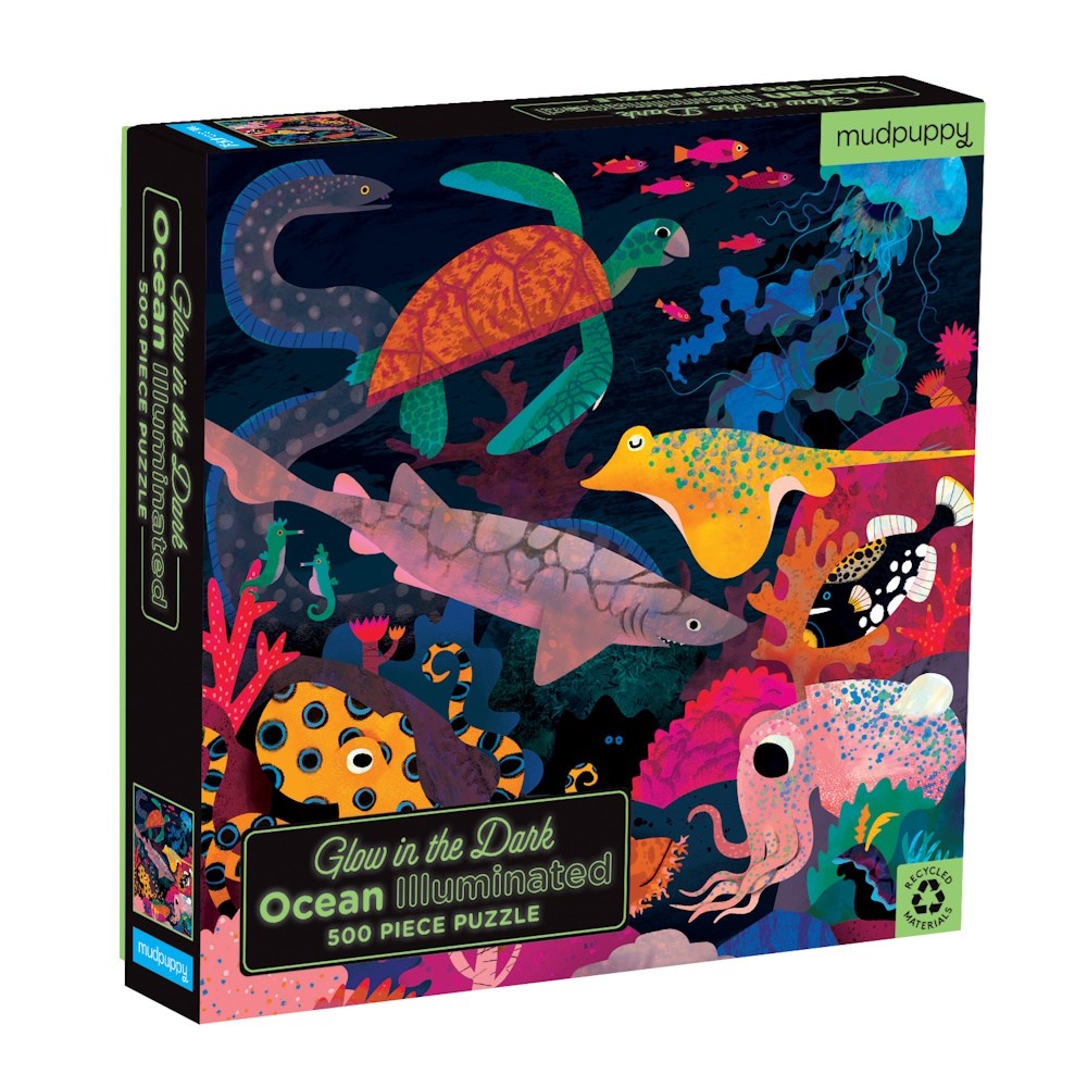 Mudpuppy Ocean Illuminated Glow in the Dark Puzzle 500pc