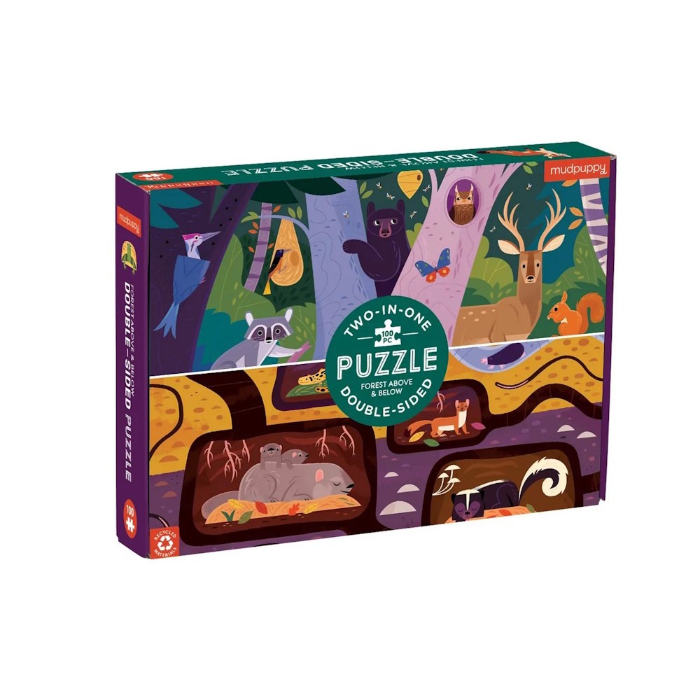 Mud Puppy Double-Sided Puzzle -Above and Below Forest 100pc