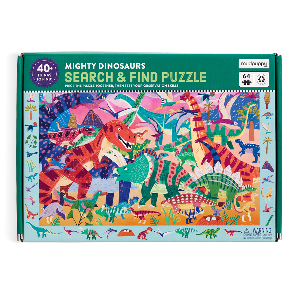 Mudpuppy Search & Find Puzzle - Mighty Dinosaurs 64 Piece